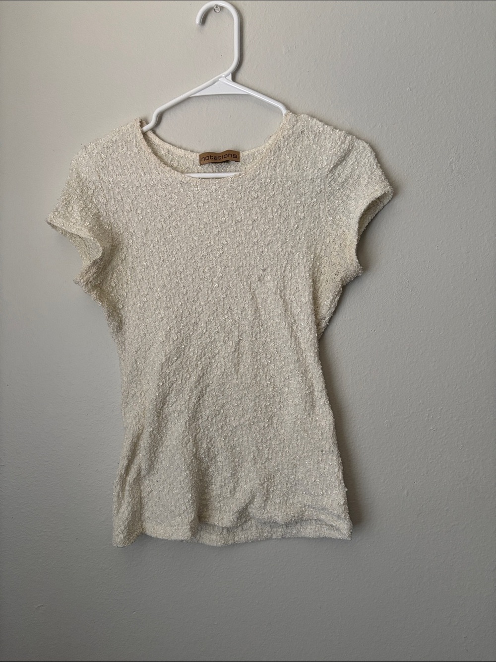 Notations Cream Bouclé Short Sleeve Tee